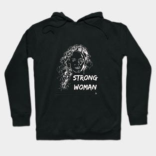 Strong woman, sketch including inscription . Hoodie